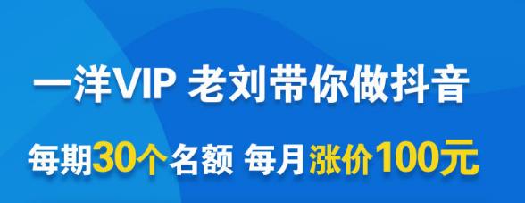 一洋电商抖音VIP，每月集训课+实时答疑+资源共享+联盟合作价值580元-优知网