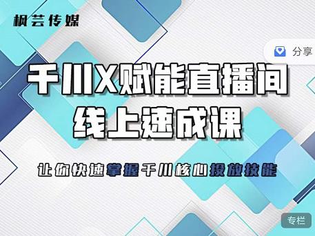 枫芸传媒-线上千川提升课，提升千川认知，提升千川投放效果-优知网