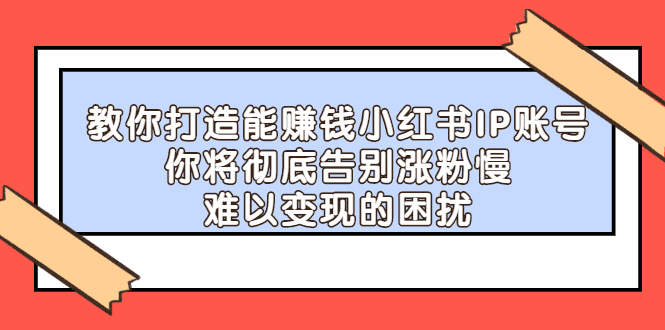 教你打造能赚钱小红书IP账号，了解透彻小红书的真正玩法-优知网