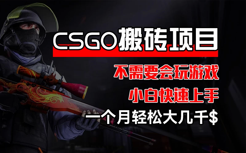 CSGO 装备搬砖项目，操作简单，不需要会玩游戏，小白也能快速上手，一个月轻松大几千-优知网