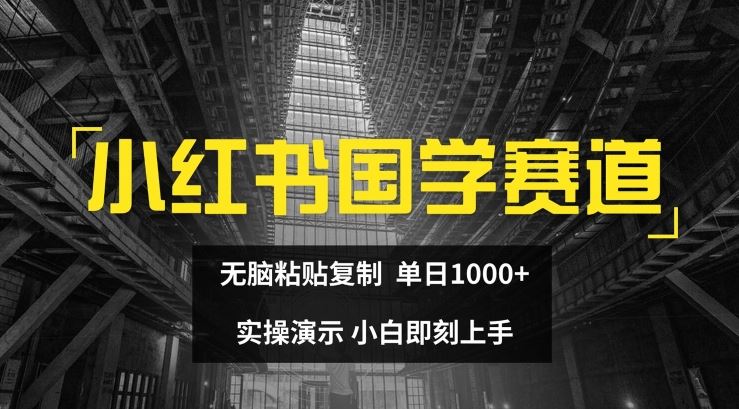 小红书国学赛道，无脑粘贴复制，单日1K，实操演示，小白即刻上手【揭秘】-优知网