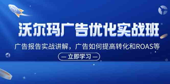 沃尔玛广告优化实战班，广告报告实战讲解，广告如何提高转化和ROAS等-优知网