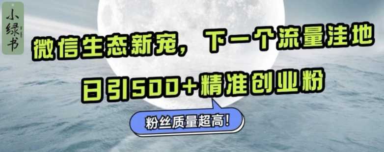 微信生态新宠小绿书：下一个流量洼地，日引500+精准创业粉，粉丝质量超高-优知网