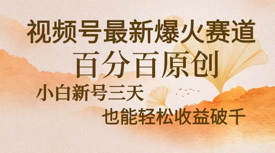 视频号最新爆火赛道，中老年粉深信不疑，百分百原创，新号三天收益轻松…-优知网