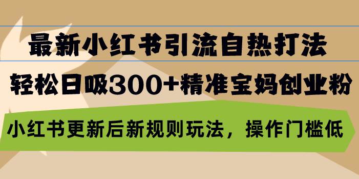 最新小红书引流自热打法，轻松日吸300+精准宝妈创业粉，小红书更新后新…-优知网