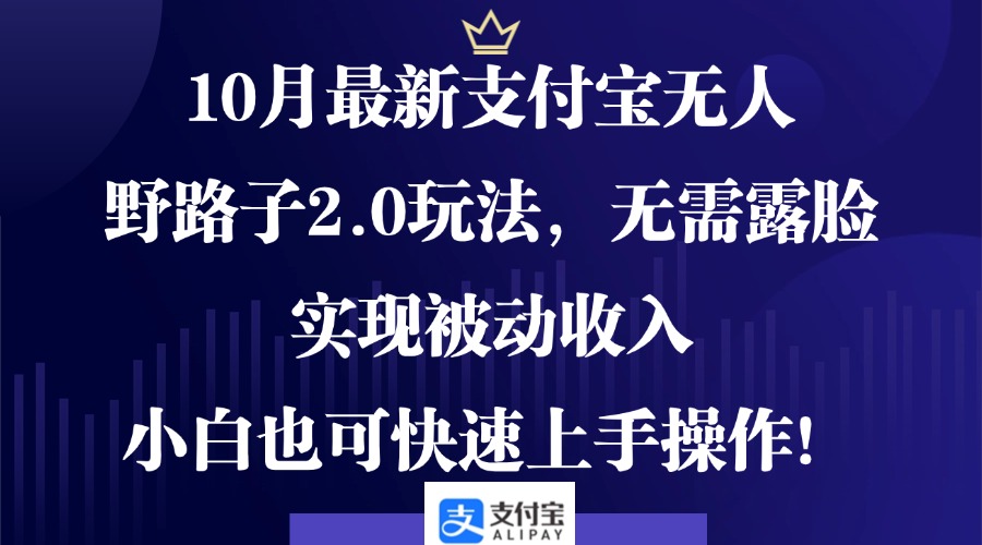 10月最新支付宝无人野路子2.0玩法，无需露脸，实现被动收入，小白也可…-优知网