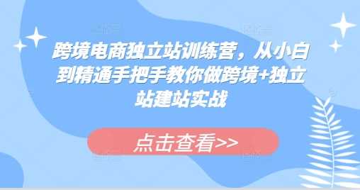 跨境电商独立站训练营，从小白到精通手把手教你做跨境+独立站建站实战-优知网